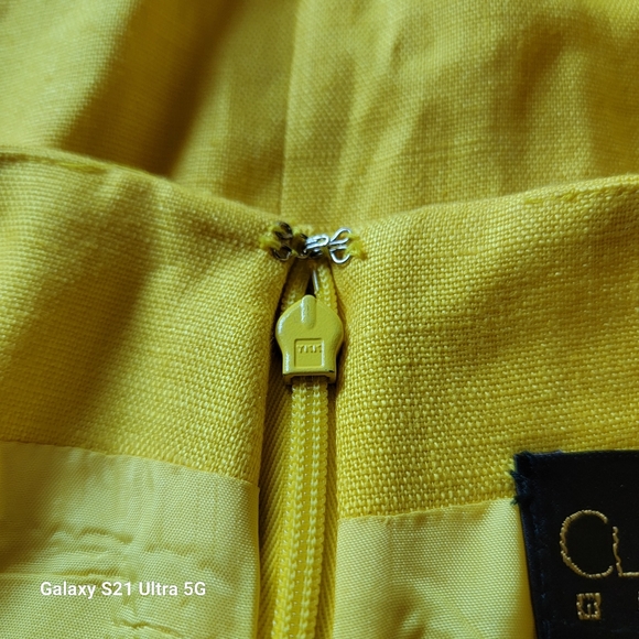 Classique Entier 100% Linen Pencil Skirt Canary Size 14 NWT - Picture 9 of 14